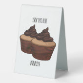 Plaque De Table Illustration de Cupcake (Verso)