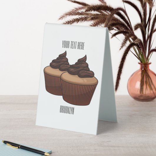 Plaque De Table Illustration de Cupcake (En SItu (Tableau))