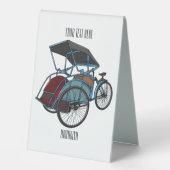 Plaque De Table Illustration de cyclo-pousse (Recto)