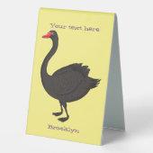 Plaque De Table Illustration de cygne noir (Verso)