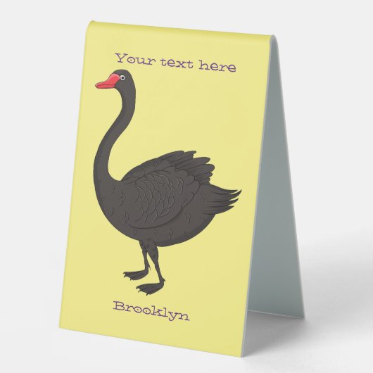 Plaque De Table Illustration de cygne noir (Recto)
