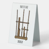 Plaque De Table illustration de dessin animé Angklung (Verso)