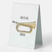 Plaque De Table Illustration de dessin animé Bugle (Verso)