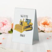 Plaque De Table Illustration de dessin animé Bulldozer (In SItu (Mariage))
