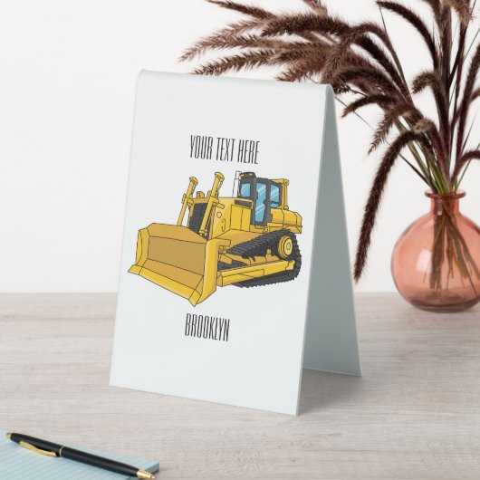 Plaque De Table Illustration de dessin animé Bulldozer (En SItu (Tableau))