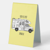 Plaque De Table Illustration de dessin animé Campervan (Verso)