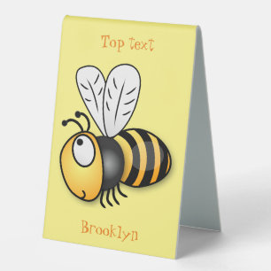 Plaque De Table Illustration de dessin animé d'abeilles joyeux