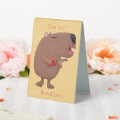 Plaque De Table Illustration de dessin animé de capybara ukulele (In SItu (Mariage))