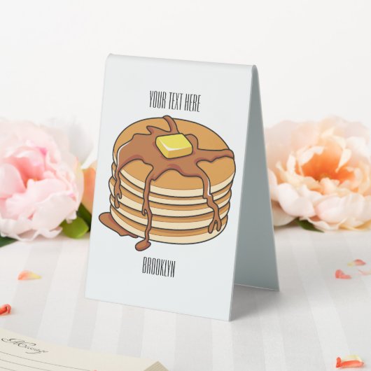 Plaque De Table Illustration de dessin animé de Pancake (In SItu (Mariage))