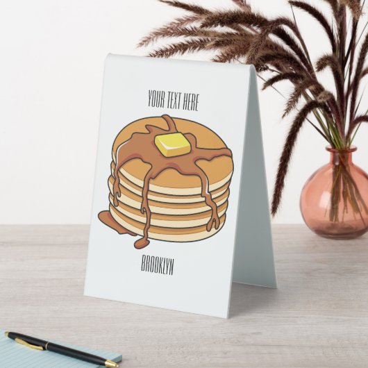Plaque De Table Illustration de dessin animé de Pancake (En SItu (Tableau))