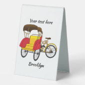 Plaque De Table Illustration de dessin animé de pousse-pousse (Verso)