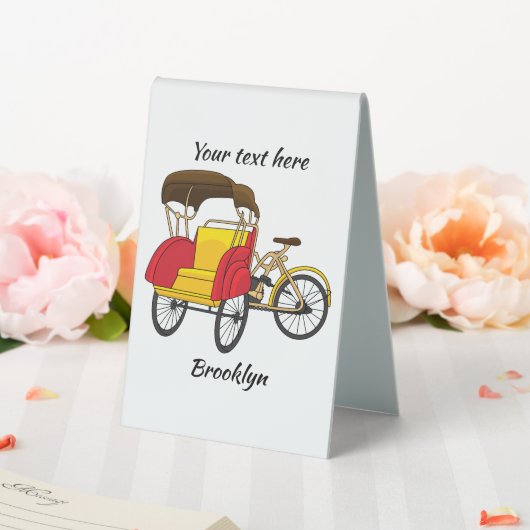 Plaque De Table Illustration de dessin animé de pousse-pousse (In SItu (Mariage))