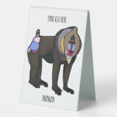 Plaque De Table Illustration de dessin animé Mandrill (Verso)