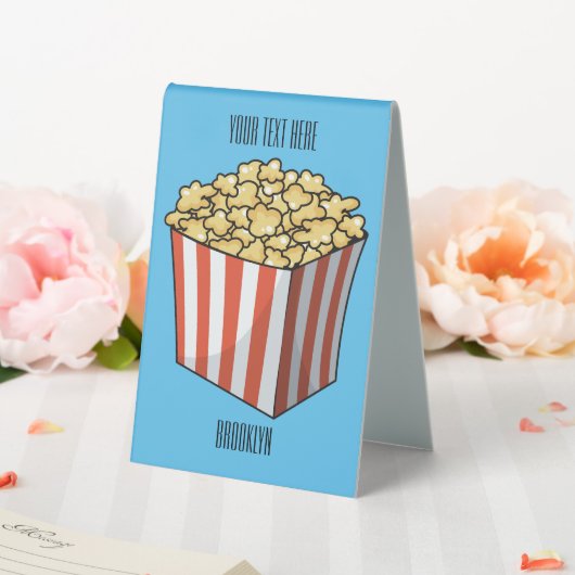 Plaque De Table Illustration de dessin animé Popcorn (In SItu (Mariage))