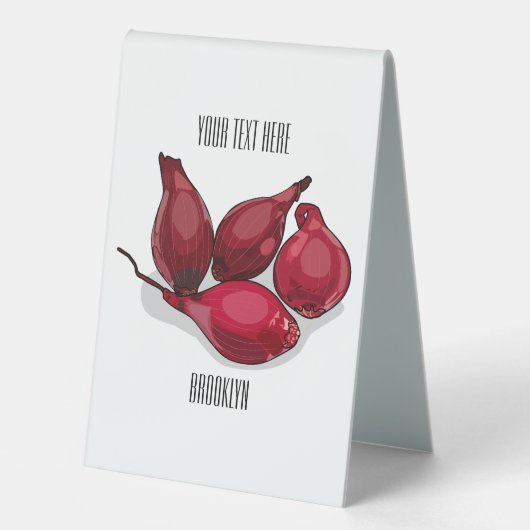 Plaque De Table Illustration de dessin animé Shallot (Recto)