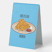 Plaque De Table Illustration de dessin animé sur le poulet frit (Verso)