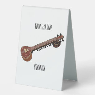 Plaque De Table Illustration de dessin de Sitar