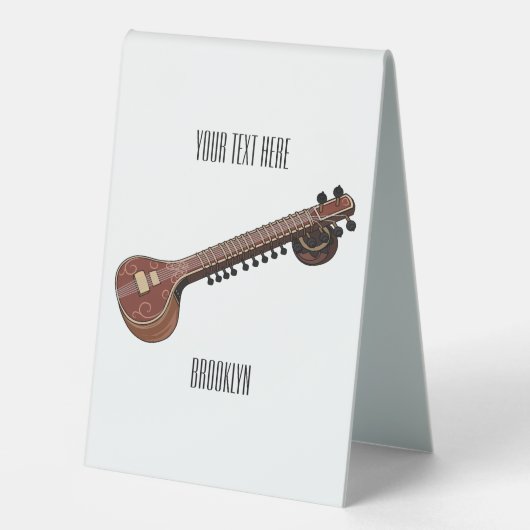 Plaque De Table Illustration de dessin de Sitar (Recto)