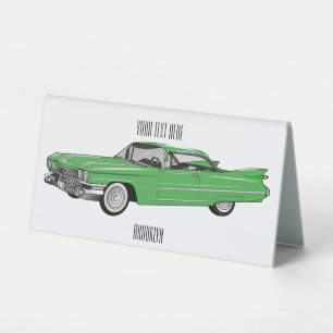 Plaque De Table Illustration de dessin de voiture classique 1959