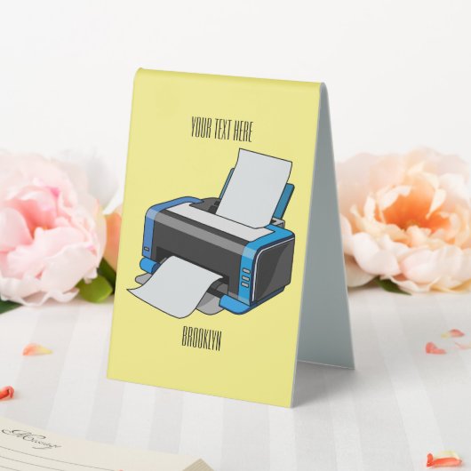 Plaque De Table Illustration de dessin d'imprimante (In SItu (Mariage))