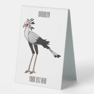 Plaque De Table Illustration de dessin du secrétaire pour oiseaux