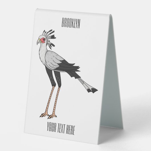 Plaque De Table Illustration de dessin du secrétaire pour oiseaux (Recto)