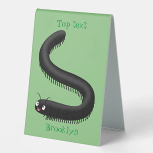 Plaque De Table Illustration de dessin mignon millipede