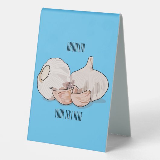 Plaque De Table Illustration de dessin sur l'ail (Verso)