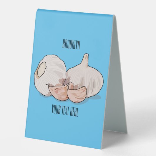 Plaque De Table Illustration de dessin sur l'ail (Recto)