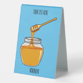 Plaque De Table Illustration de dessin sur le miel (Verso)