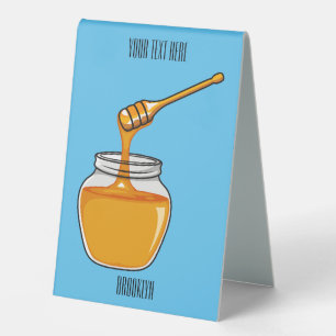 Plaque De Table Illustration de dessin sur le miel
