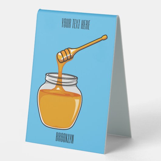 Plaque De Table Illustration de dessin sur le miel (Recto)