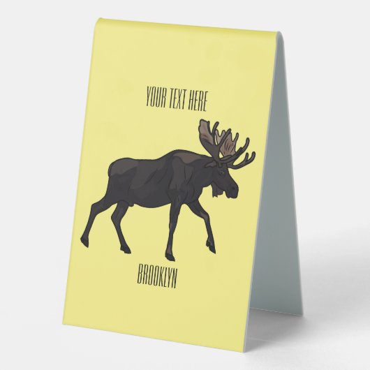 Plaque De Table Illustration de dessin sur l'orignal (Verso)