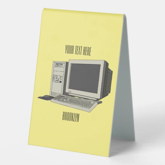 Plaque De Table Illustration de dessin sur ordinateur (Verso)