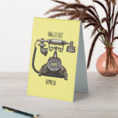 Plaque De Table Illustration de dessin téléphonique (En SItu (Tableau))