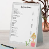 Plaque De Table Illustration de femme blonde de spa - Menu de spa (En SItu (Tableau))