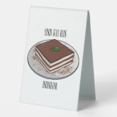 Plaque De Table Illustration de gâteau de Tiramisu (Verso)