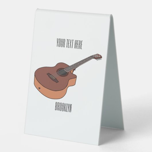 Plaque De Table Illustration de guitare acoustique (Recto)