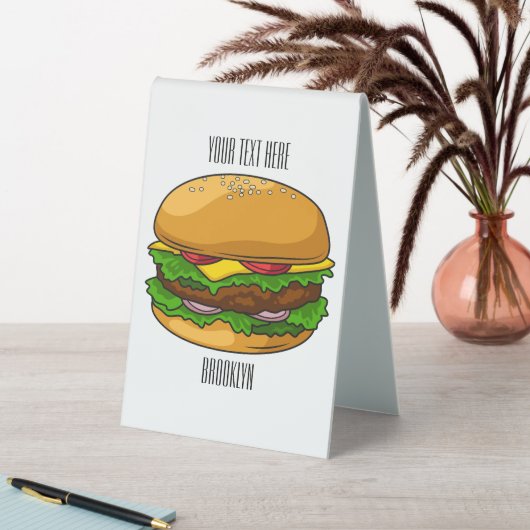 Plaque De Table Illustration de Hamburger (En SItu (Tableau))