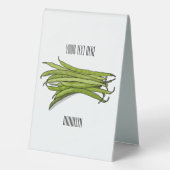 Plaque De Table Illustration de haricots verts (Verso)