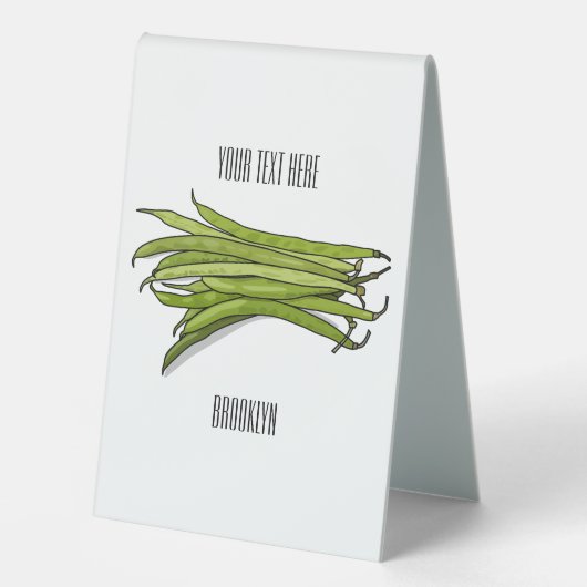 Plaque De Table Illustration de haricots verts (Recto)