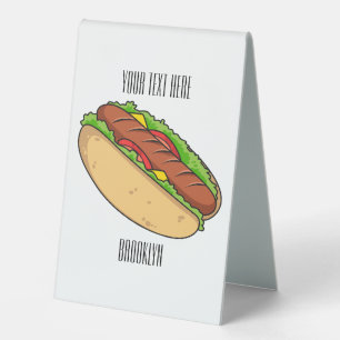 Plaque De Table Illustration de Hot dog