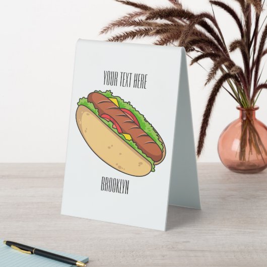 Plaque De Table Illustration de Hot dog (En SItu (Tableau))