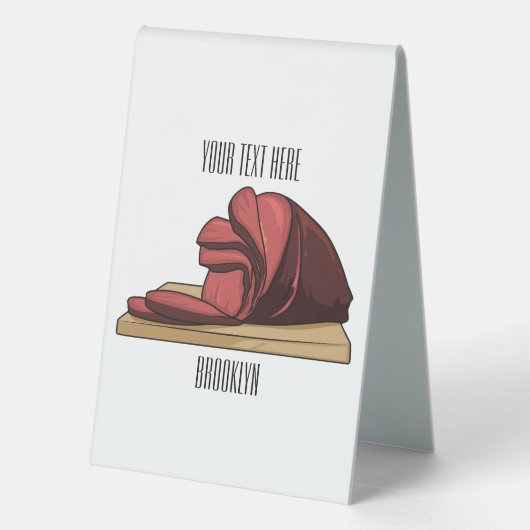 Plaque De Table Illustration de jambon (Verso)