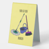 Plaque De Table Illustration de la bande dessinée Broom & mop (Verso)