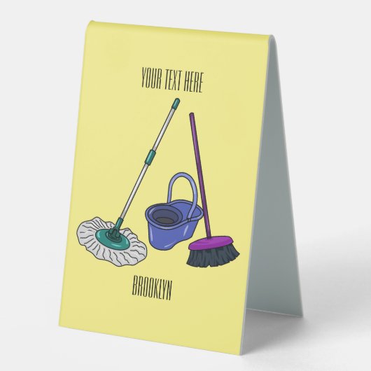 Plaque De Table Illustration de la bande dessinée Broom & mop (Recto)