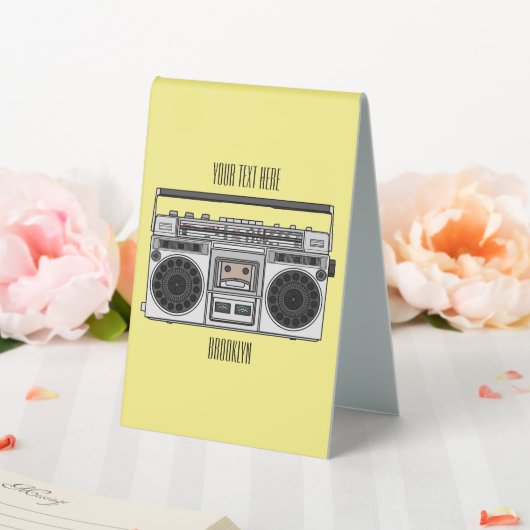 Plaque De Table Illustration de la bande dessinée radio (In SItu (Mariage))