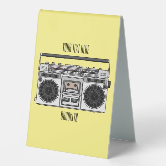 Plaque De Table Illustration de la bande dessinée radio (Recto)