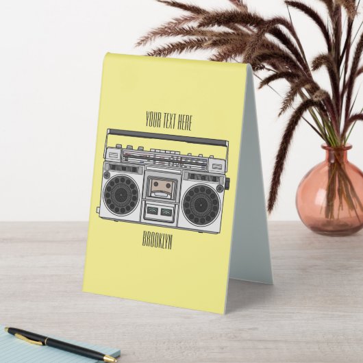 Plaque De Table Illustration de la bande dessinée radio (En SItu (Tableau))