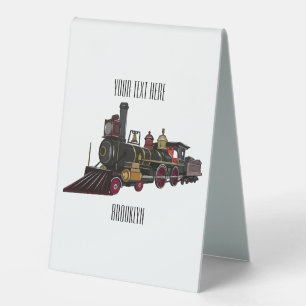 Plaque De Table Illustration de la locomotive à vapeur